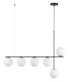 Lampa wisząca ze szklanymi mlecznymi kloszami Silia 6 czarny