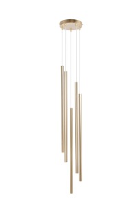Lampa wisząca SOPEL PREMIUM 5 KOŁO długi złoty szczotkowany