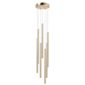 Lampa wisząca SOPEL PREMIUM 7 KOŁO długi złoty szczotkowany