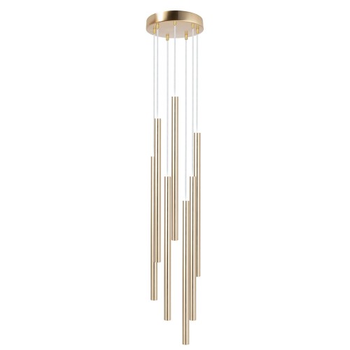 Lampa wisząca SOPEL PREMIUM 7 KOŁO długi złoty szczotkowany
