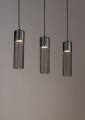 FOBIA 3 lampa wisząca prosty czarny/srebrny