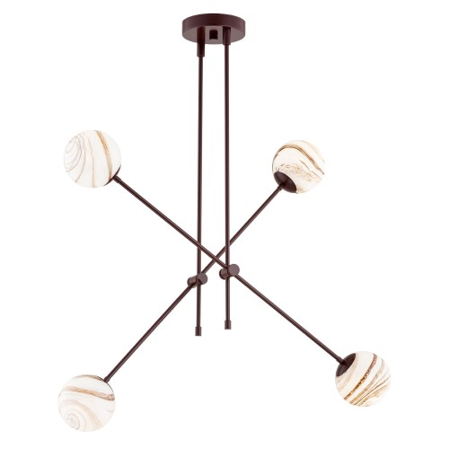 Lampa wisząca 4-punktowa ABSOS marmurek/czekoladowy