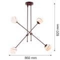 Lampa wisząca 4-punktowa ABSOS marmurek/czekoladowy