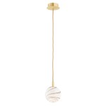 Lampa wisząca (mała) ALMIROS marmurek biało-brązowy/mosiądz
