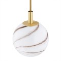 Lampa wisząca (mała) ALMIROS marmurek biało-brązowy/mosiądz