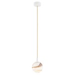 Lampa wisząca (mała) ALMIROS marmurek biało-brązowy/kremowy