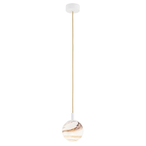 Lampa wisząca (mała) ALMIROS marmurek biało-brązowy/kremowy