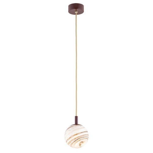 Lampa wisząca (mała) ALMIROS marmurek biało-brązowy/czekoladowy