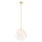 Lampa wisząca (duża) ALMIROS marmurek biało-brązowy/mosiądz
