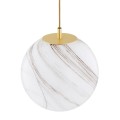 Lampa wisząca (duża) ALMIROS marmurek biało-brązowy/mosiądz