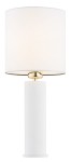 Lampa stołowa z abażurem ALMADA biały/mosiądz
