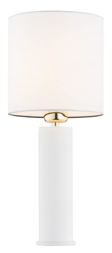 Lampa stołowa z abażurem ALMADA biały/mosiądz