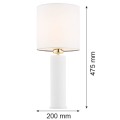 Lampa stołowa z abażurem ALMADA biały/mosiądz