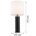 Lampa stołowa z abażurem ALMADA biały/czarny