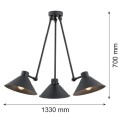 Lampa wisząca 3-punktowa ALTEA czarny
