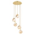 Lampa wisząca 5-punktowa ARUBA marmurek/mosiądz