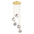 Lampa wisząca 5-punktowa ARUBA marmurek/mosiądz