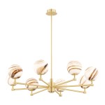 Lampa wisząca 8-punktowa ARUBA marmurek/mosiądz