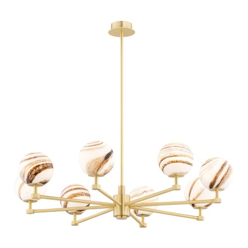 Lampa wisząca 8-punktowa ARUBA marmurek/mosiądz