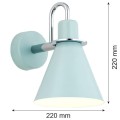 Kinkiet ścienny metalowy RETRO BEVERLY błękitny/chromowany