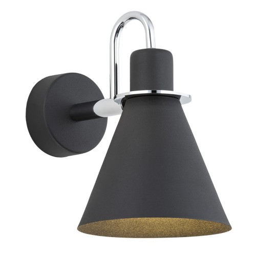 Kinkiet ścienny metalowy RETRO BEVERLY czarny/chromowany