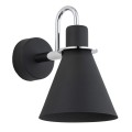Kinkiet ścienny metalowy RETRO BEVERLY czarny/chromowany