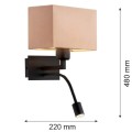 Nowoczesna lampa kinkiet ścienny BILL beż/czarny mat