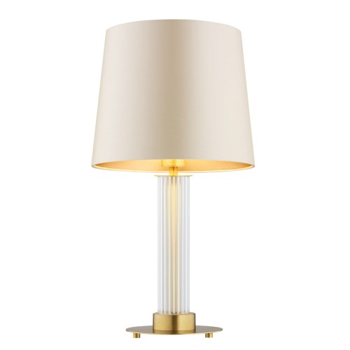 Lampa stołowa/nocna HAMPTON beżowy/mosiądz