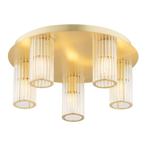 Lampa sufitowa 5-punktowa HAMPTON mosiądz