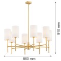 Lampa wisząca 8-punktowa HAMPTON mosiądz