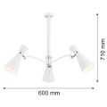 Lampa wisząca 3-punktowa metalowa LUKKA biały