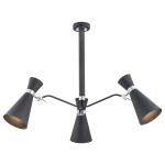 Lampa wisząca 3-punktowa metalowa LUKKA czarny
