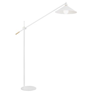 Lampa podłogowa NASHVILLE biały struktura/mosiądz
