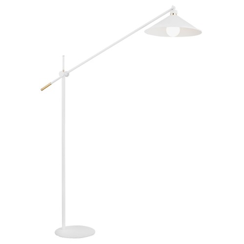 Lampa podłogowa NASHVILLE biały struktura/mosiądz