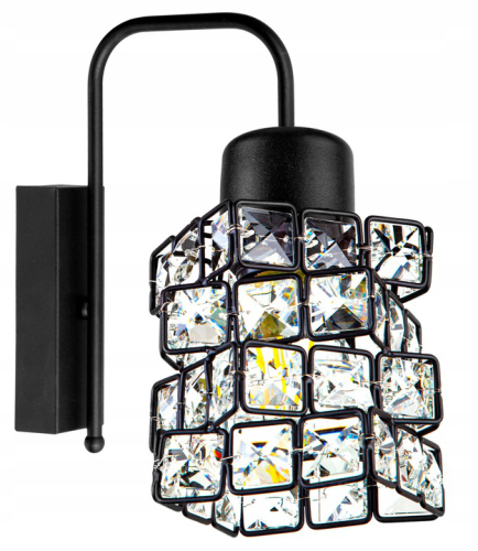Kinkiet ścienny 1-punktowy CRYSTAL czarny/kryształki #622 