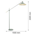 Lampa podłogowa NASHVILLE szałwia struktura/mosiądz