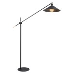 Lampa podłogowa NASHVILLE czarny struktura/mosiądz