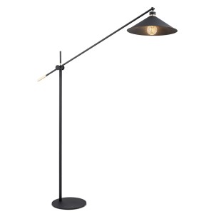 Lampa podłogowa NASHVILLE czarny struktura/mosiądz