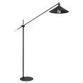 Lampa podłogowa NASHVILLE czarny struktura/mosiądz