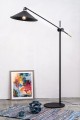 Lampa podłogowa NASHVILLE czarny struktura/mosiądz