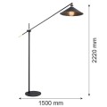 Lampa podłogowa NASHVILLE czarny struktura/mosiądz
