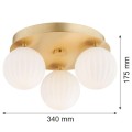 Lampa sufitowa 3-punktowa PALOMA mosiądz/opal