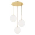 Lampa wisząca 3-punkotwa PALOMA mosiądz/opal