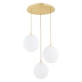 Lampa wisząca 3-punkotwa PALOMA mosiądz/opal