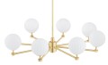 Lampa wisząca/lampa sufitowa 8-punktowa PALOMA mosiądz/opal mat