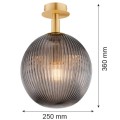 Lampa sufitowa 1-punktowa PALOMA mosiądz/dymiony