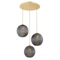 Lampa wisząca 3-punktowa PALOMA mosiądz/dymiony