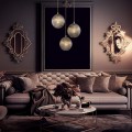 Lampa wisząca 3-punktowa PALOMA mosiądz/dymiony
