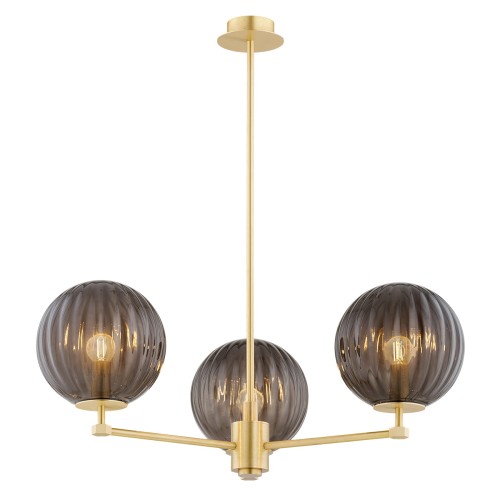 Lampa wisząca/lampa sufitowa 3-punktowa PALOMA mosiądz/dymiony