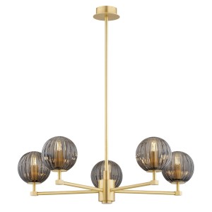 Lampa wisząca/lampa sufitowa 5-punktowa PALOMA mosiądz/dymiony